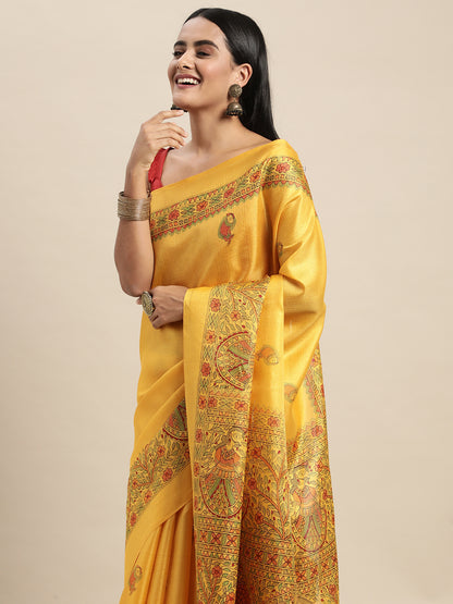 MUSTARD MADHUBANI  - 8404 SILK