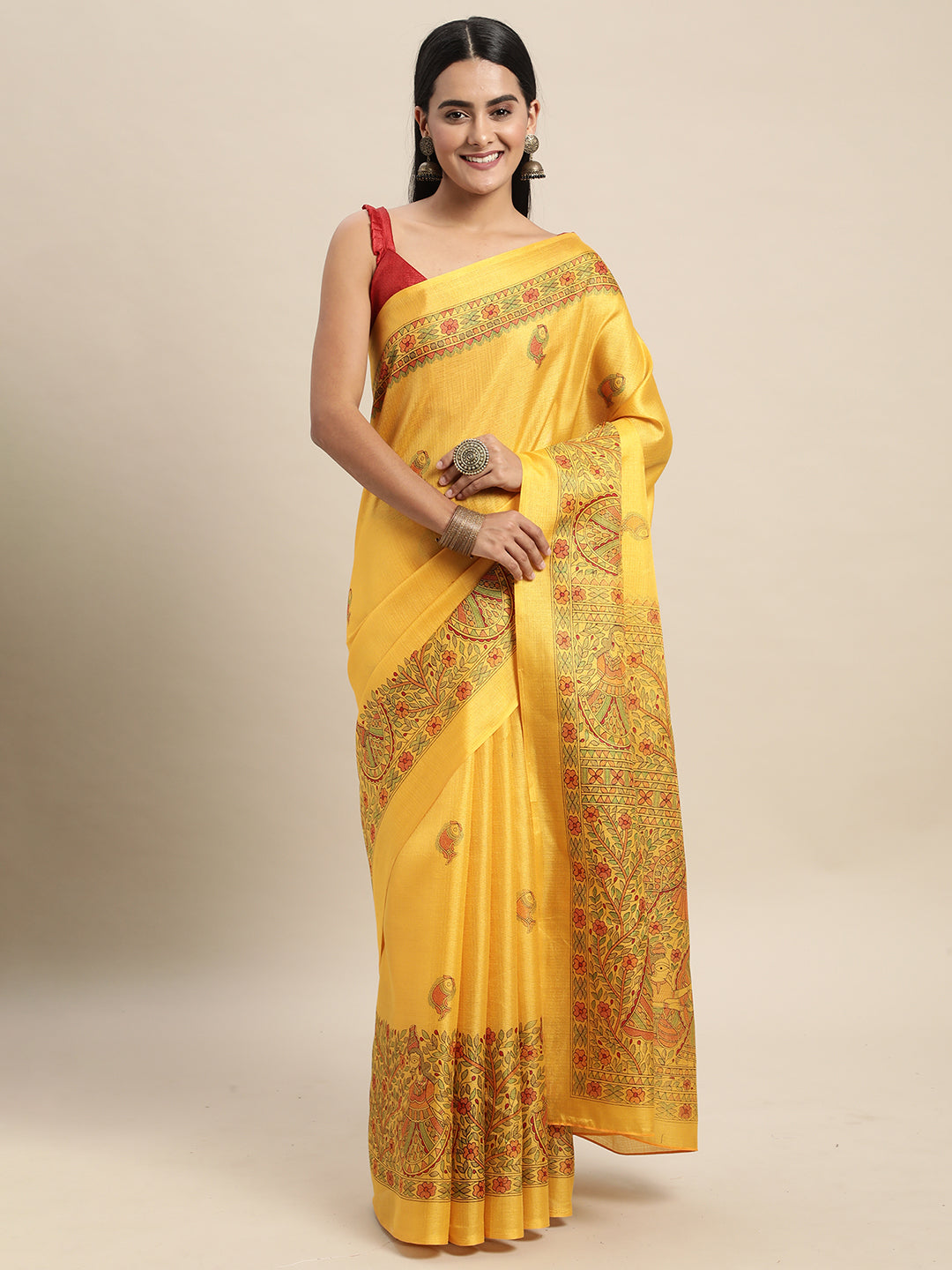 MUSTARD MADHUBANI  - 8404 SILK
