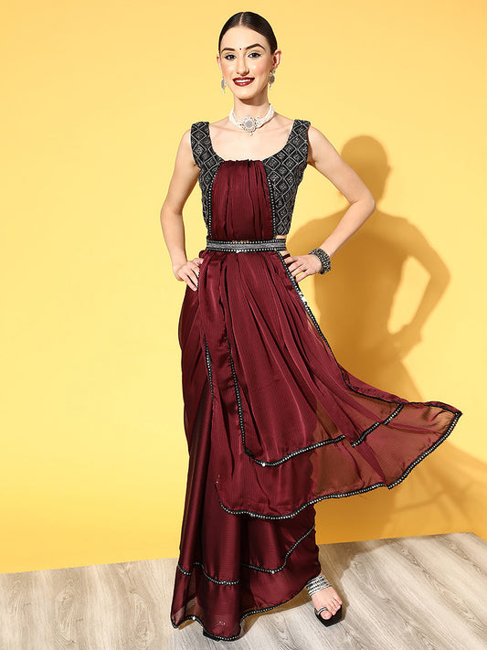 MAROON SAMEERA VOL.2 GEORGETTE