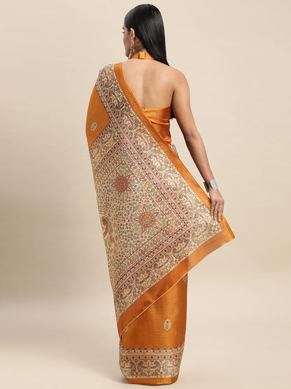 MUSTARD MADHUBANI  - 8774 SILK