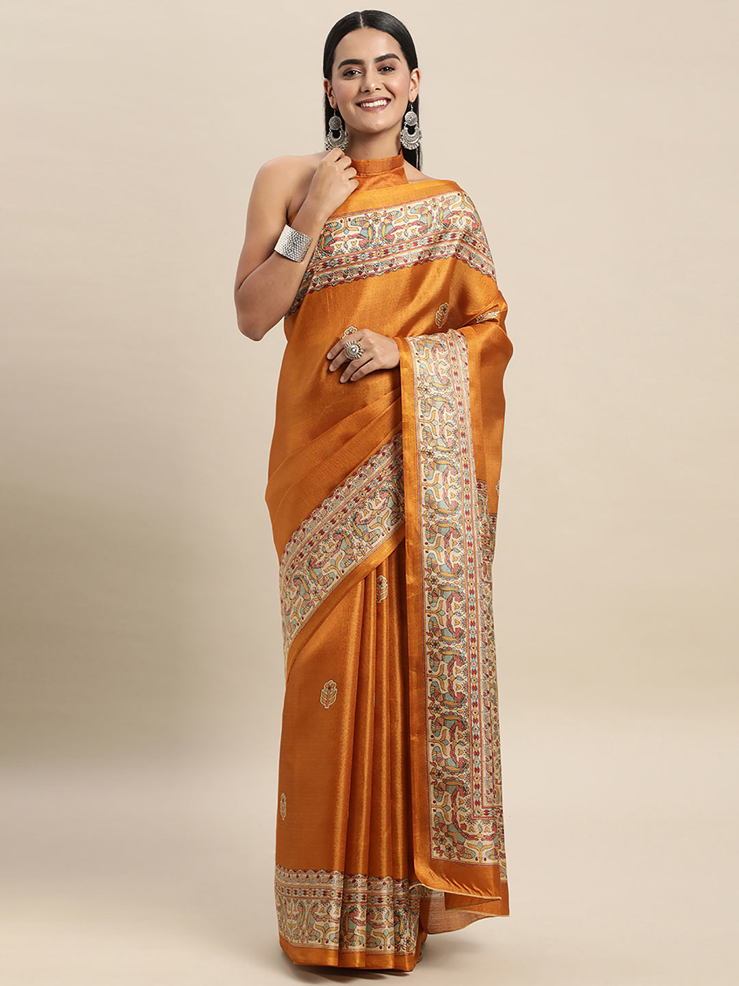MUSTARD MADHUBANI  - 8774 SILK