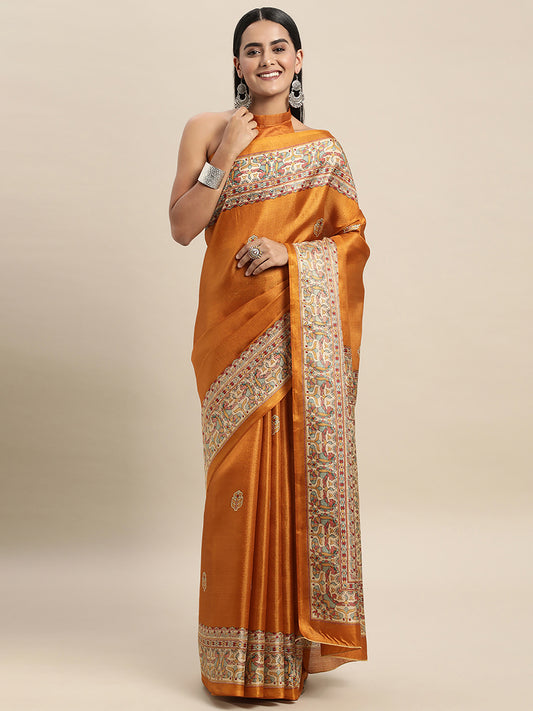 MUSTARD MADHUBANI  - 8774 SILK
