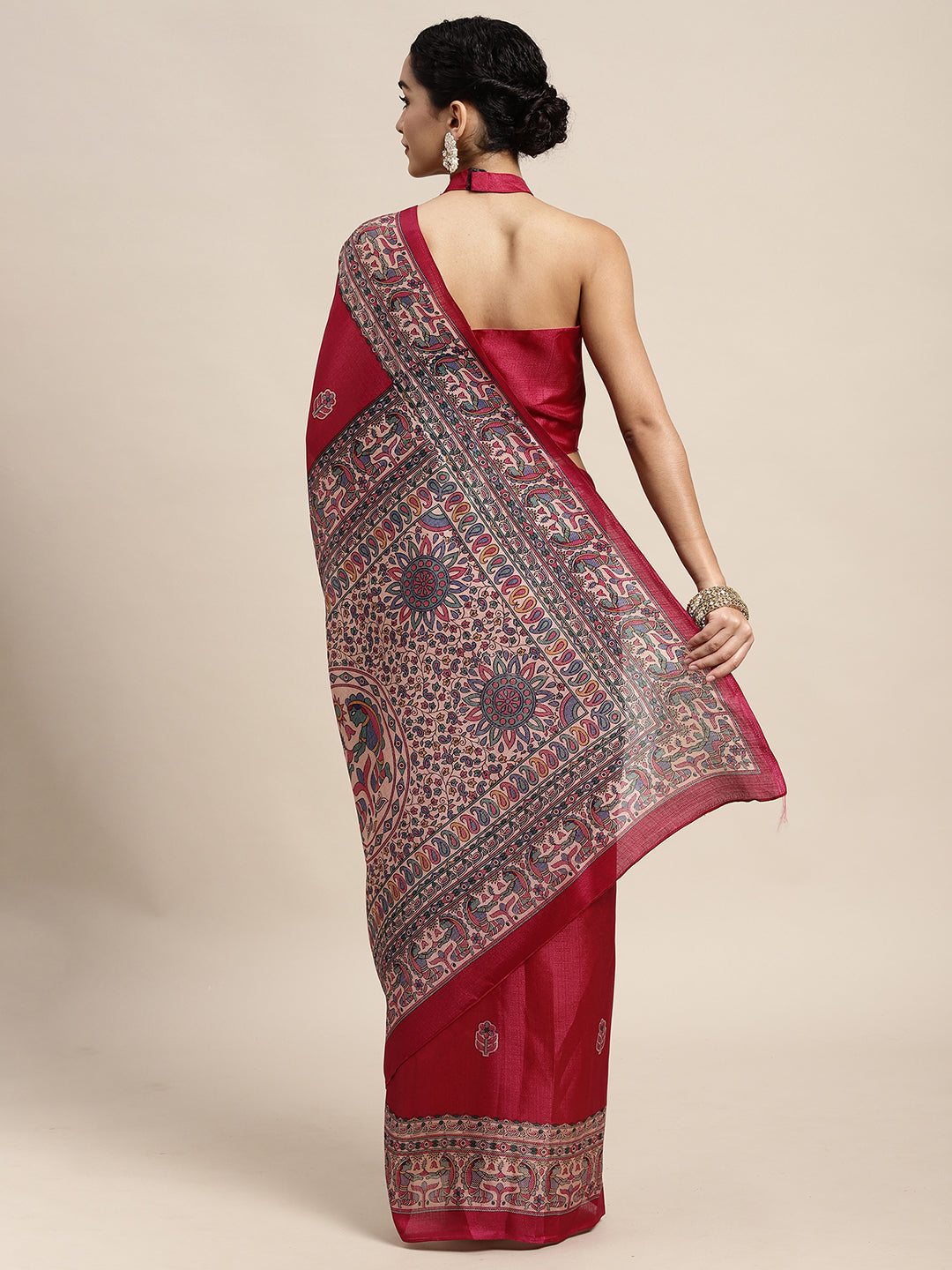 PINK MADHUBANI  - 8774 SILK