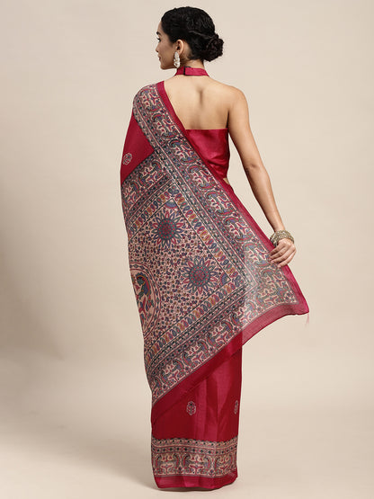 PINK MADHUBANI  - 8774 SILK