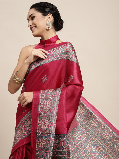 PINK MADHUBANI  - 8774 SILK
