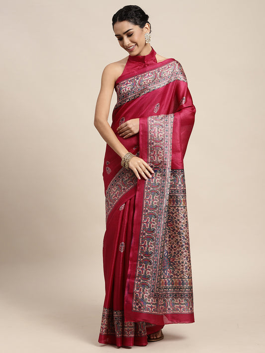 PINK MADHUBANI  - 8774 SILK