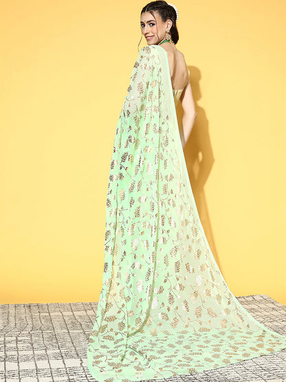 LIGHT GREEN AARVI GEORGETTE