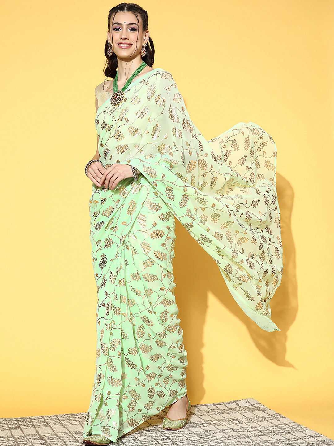 LIGHT GREEN AARVI GEORGETTE