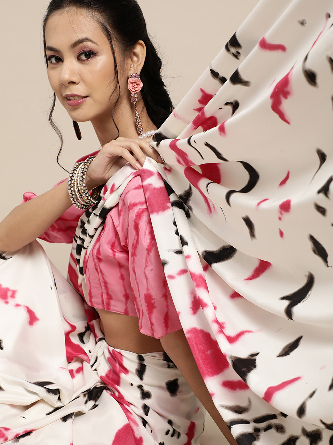 OFF WHITE KAAKSHI SILK SAREE