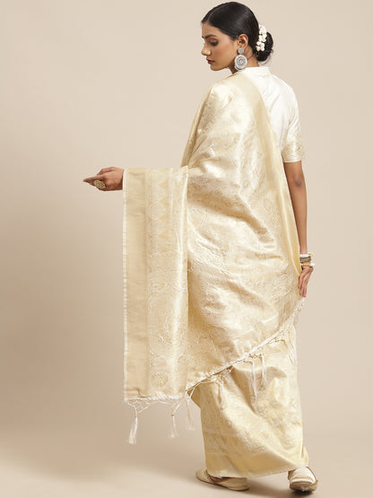 CREAM KUMBHI KANJEEVARAM