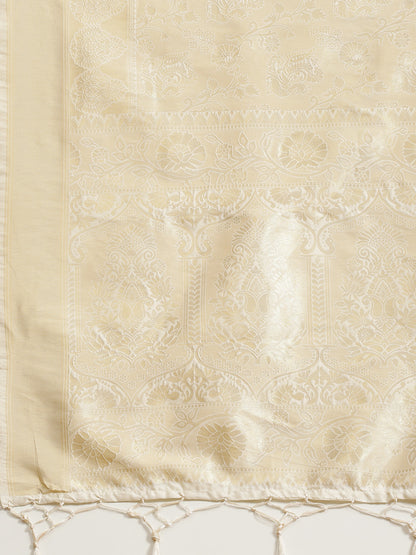 CREAM KUMBHI KANJEEVARAM