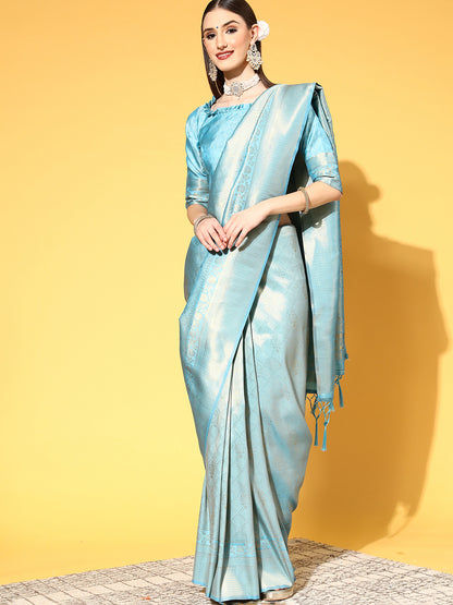 TURQUOISE KUMBHI SILK -PETALS SILK