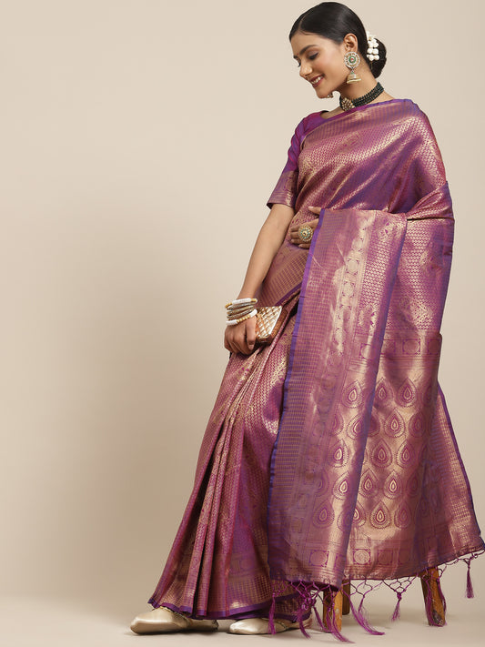 PURPLE KANDINI SILK KANJEEVARAM