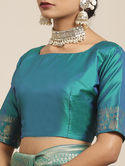 TEAL GREEN KANDINI SILK KANJEEVARAM