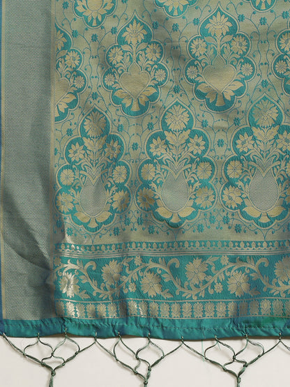TEAL GREEN KANDINI SILK KANJEEVARAM