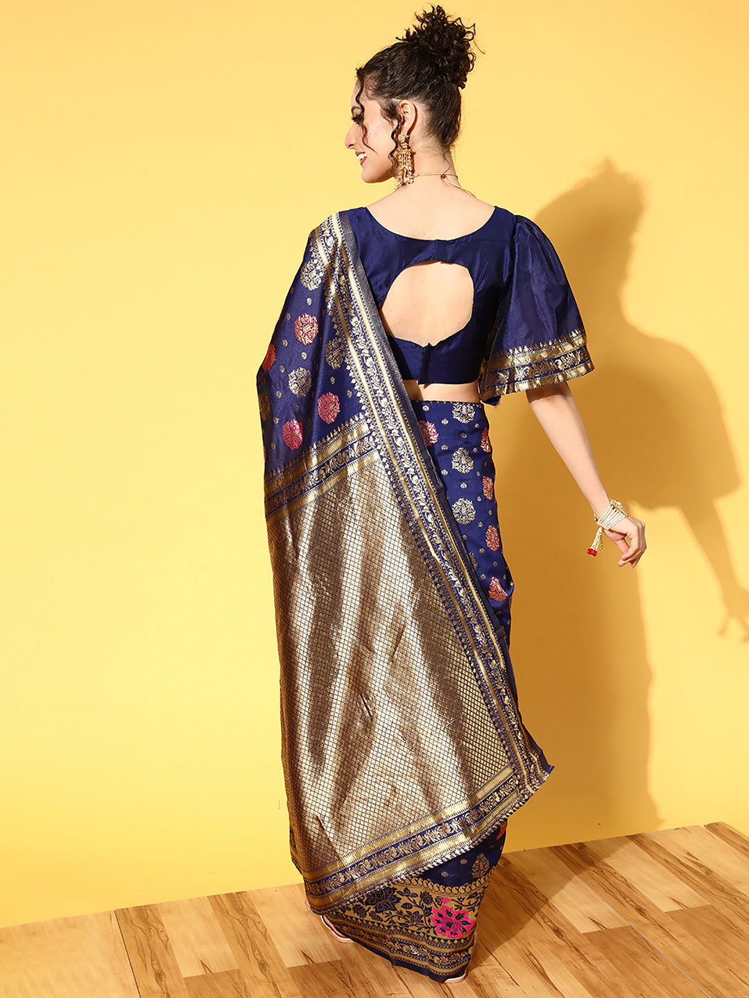 NAVY BLUE SHIKARA SILK