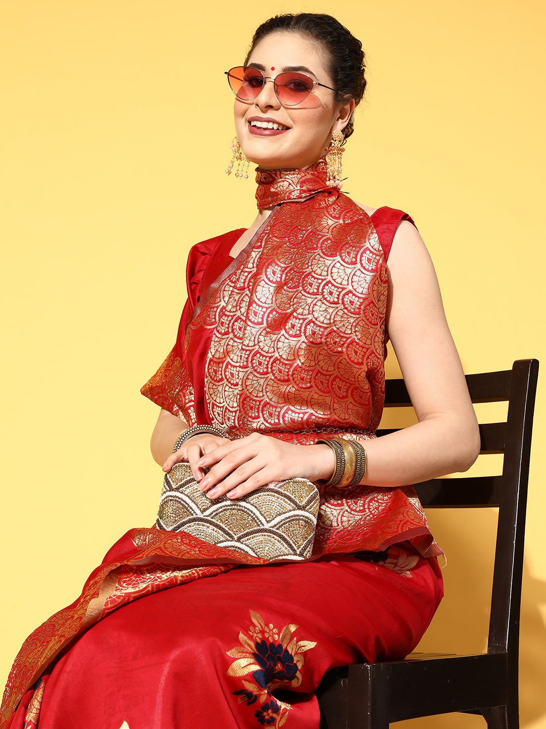 RED YAMINI SILK
