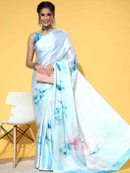 TURQUOISE FLOWRY VOL-12 SAREE