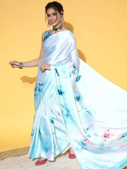 TURQUOISE FLOWRY VOL-12 SAREE