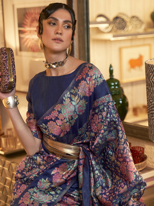 NAVY BLUE KAAZI SILK