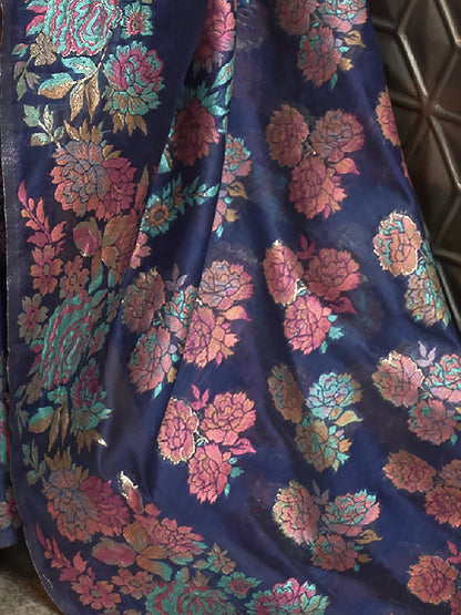 NAVY BLUE KAAZI SILK