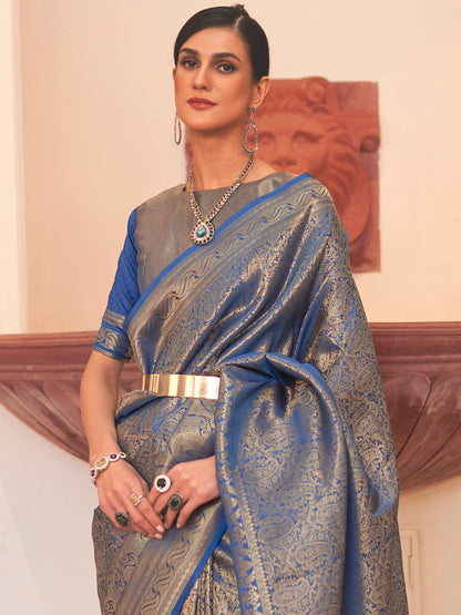 NAVY BLUE KAABHA SILK