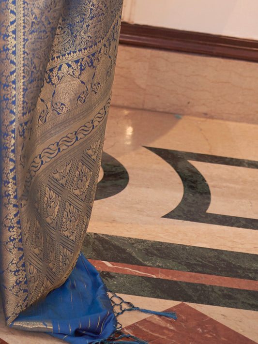 NAVY BLUE KAABHA SILK