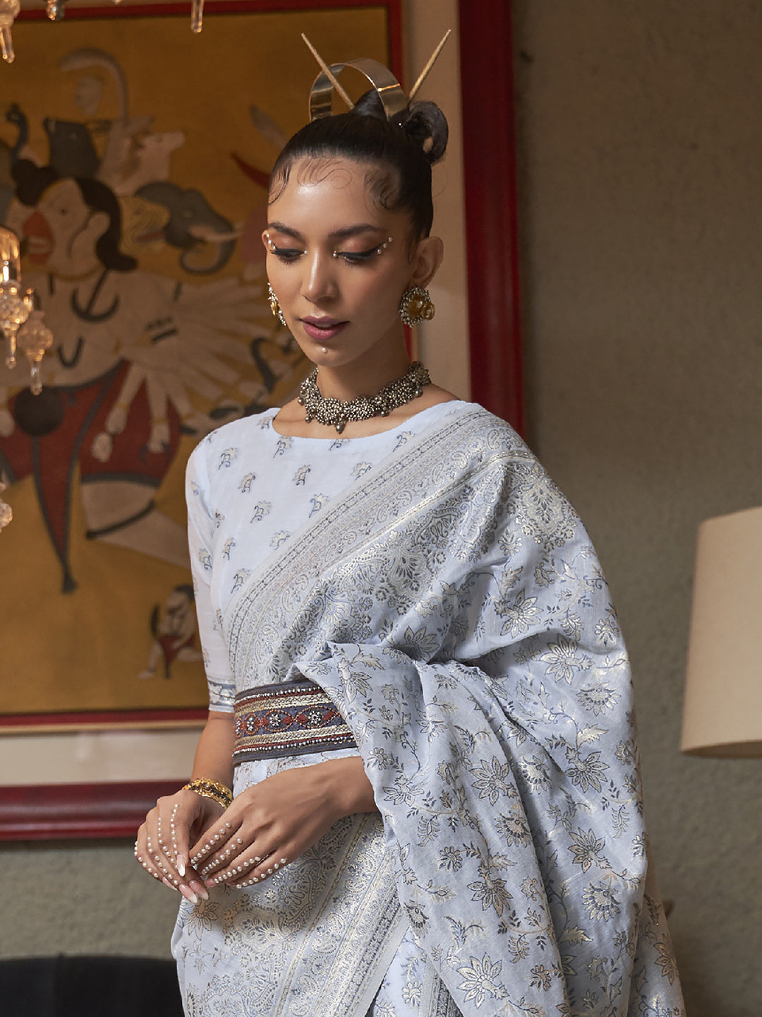 TURQUOISE KAFREEN SILK