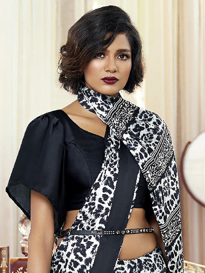 BLACK KAAKSHI SILK SAREE