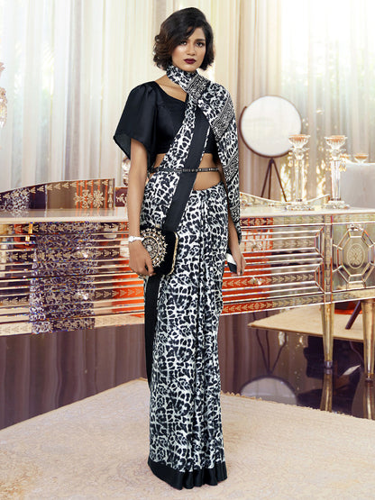 BLACK KAAKSHI SILK SAREE