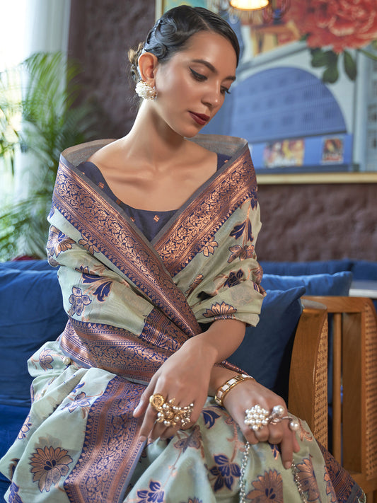 TURQUOISE  KADVIKA SILK ORGANZA