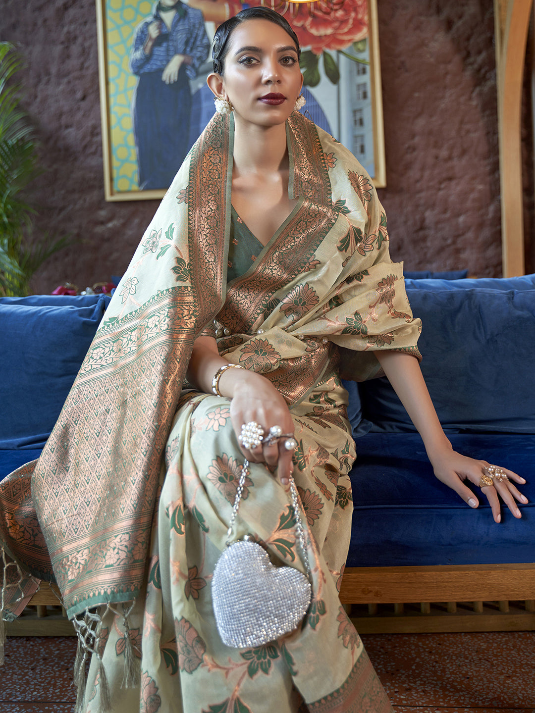 LIGHT GREEN  KADVIKA SILK ORGANZA