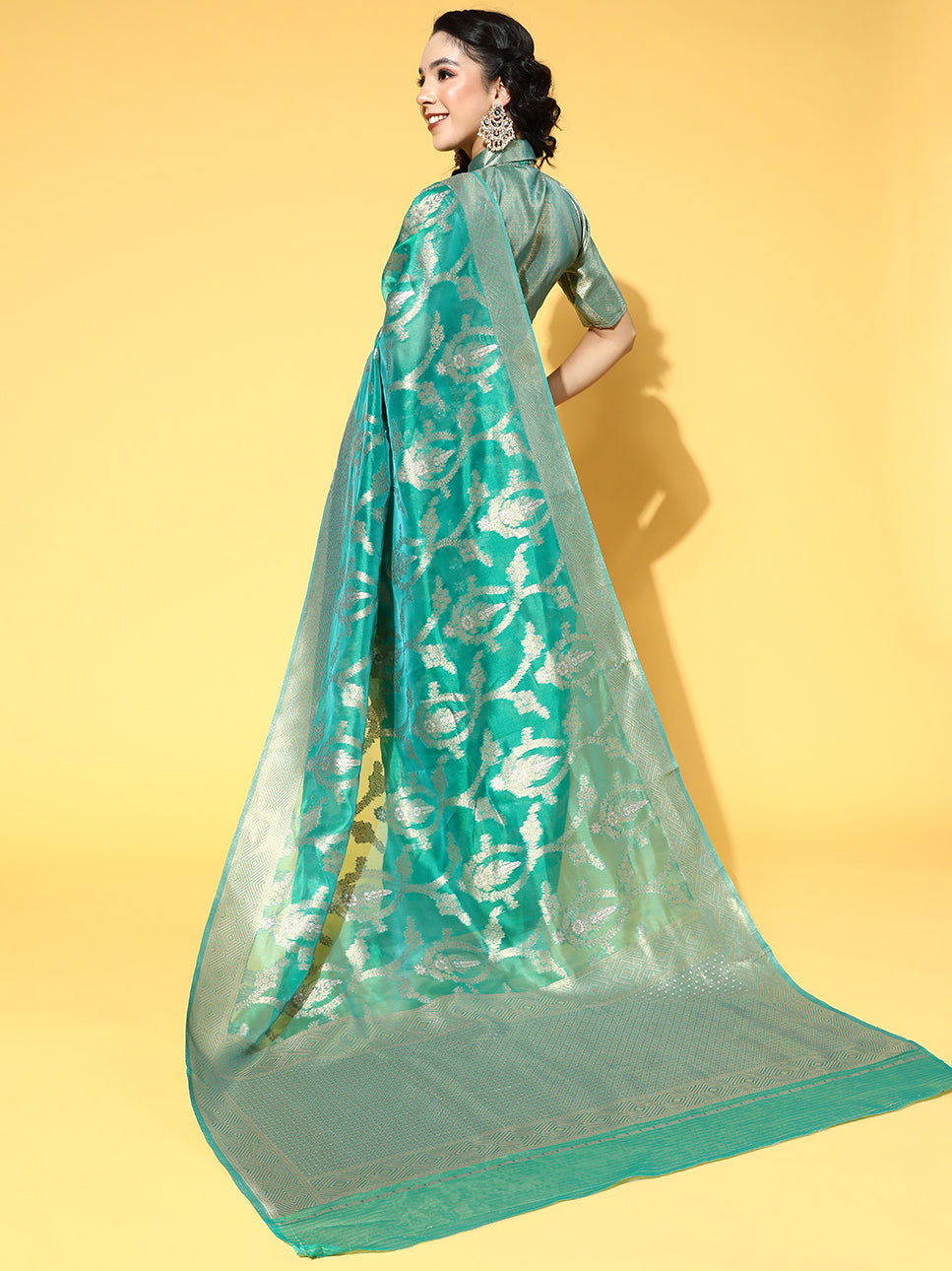 TEAL GREEN KEESHA ORGANZA