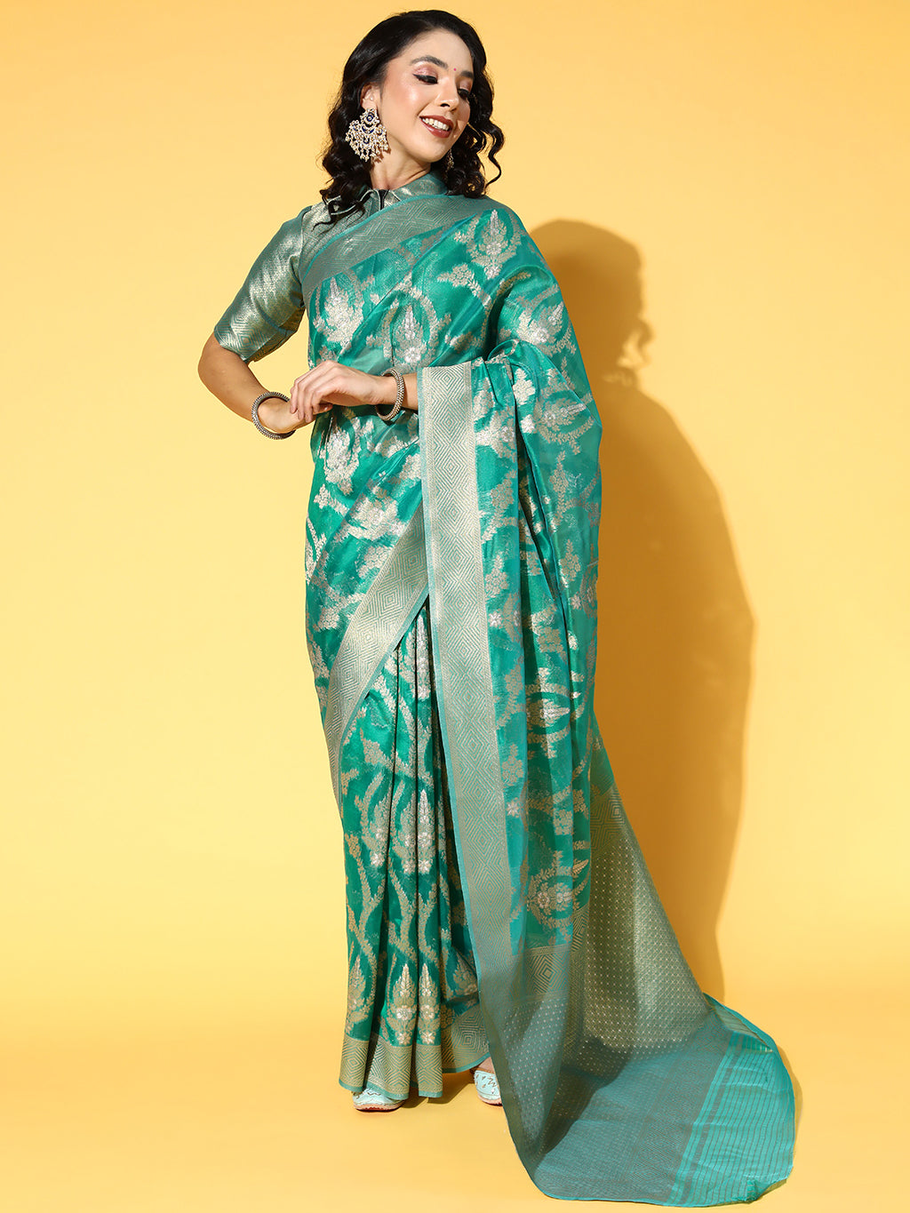TEAL GREEN KEESHA ORGANZA