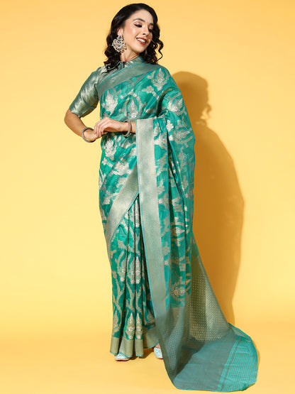 TEAL GREEN KEESHA ORGANZA