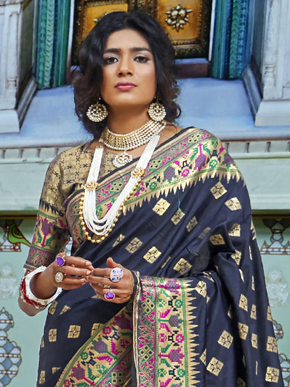 NAVY BLUE KOHINOOR SILK