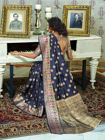 NAVY BLUE KOHINOOR SILK