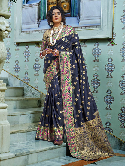 NAVY BLUE KOHINOOR SILK