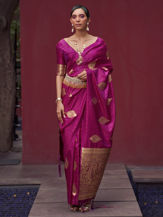 MAGENTA KHUSHART SILK