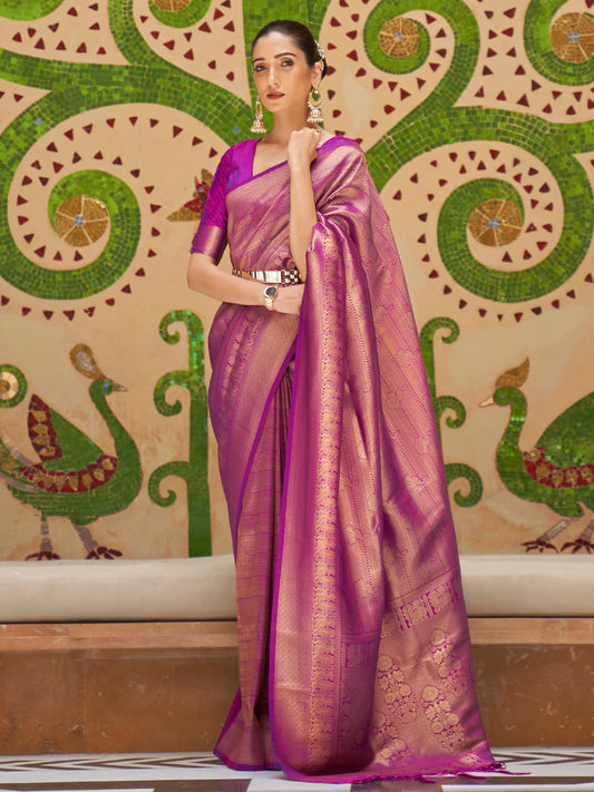 MAGENTA KINKHAB SILK