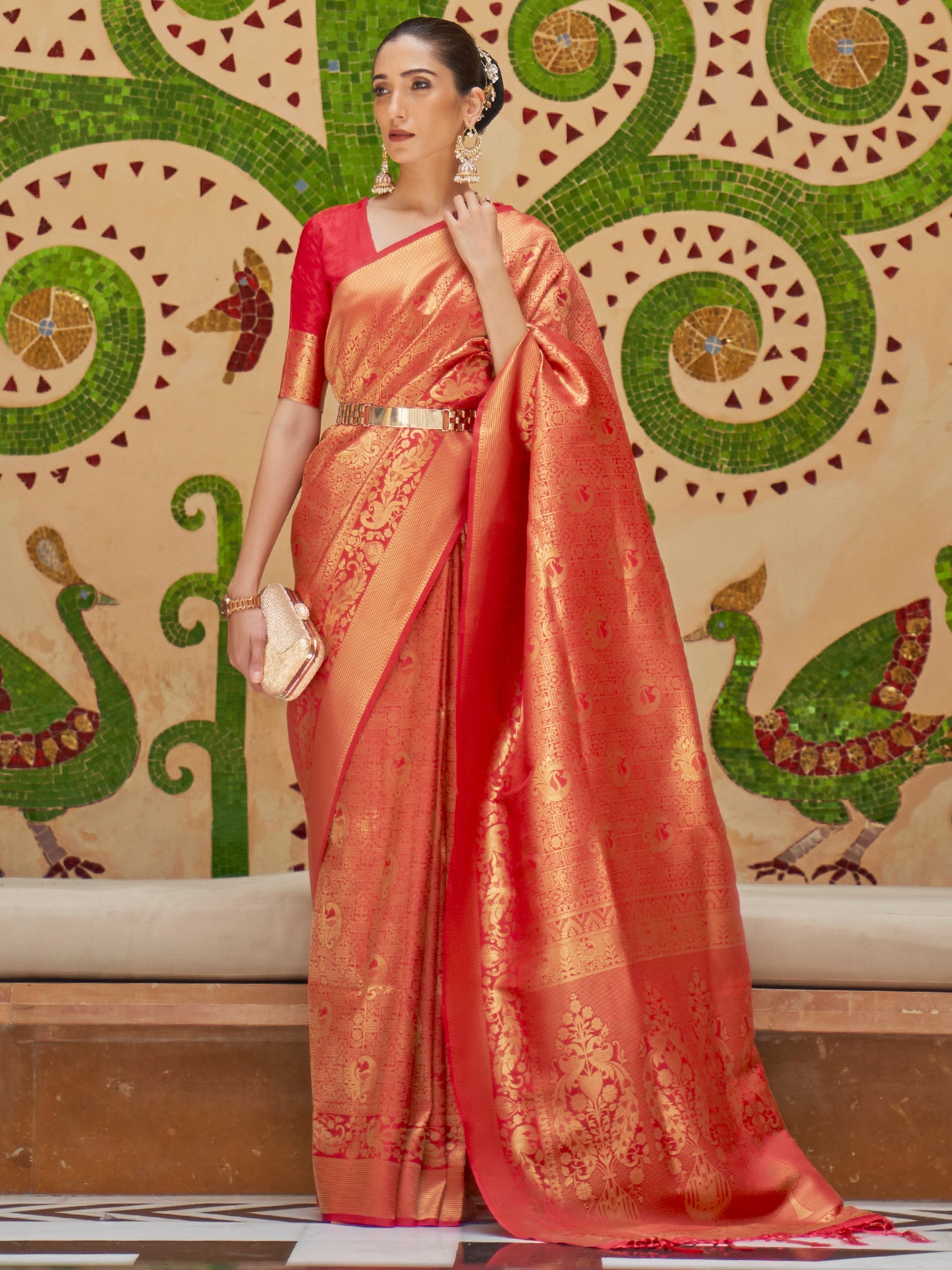 RED KINKHAB SILK