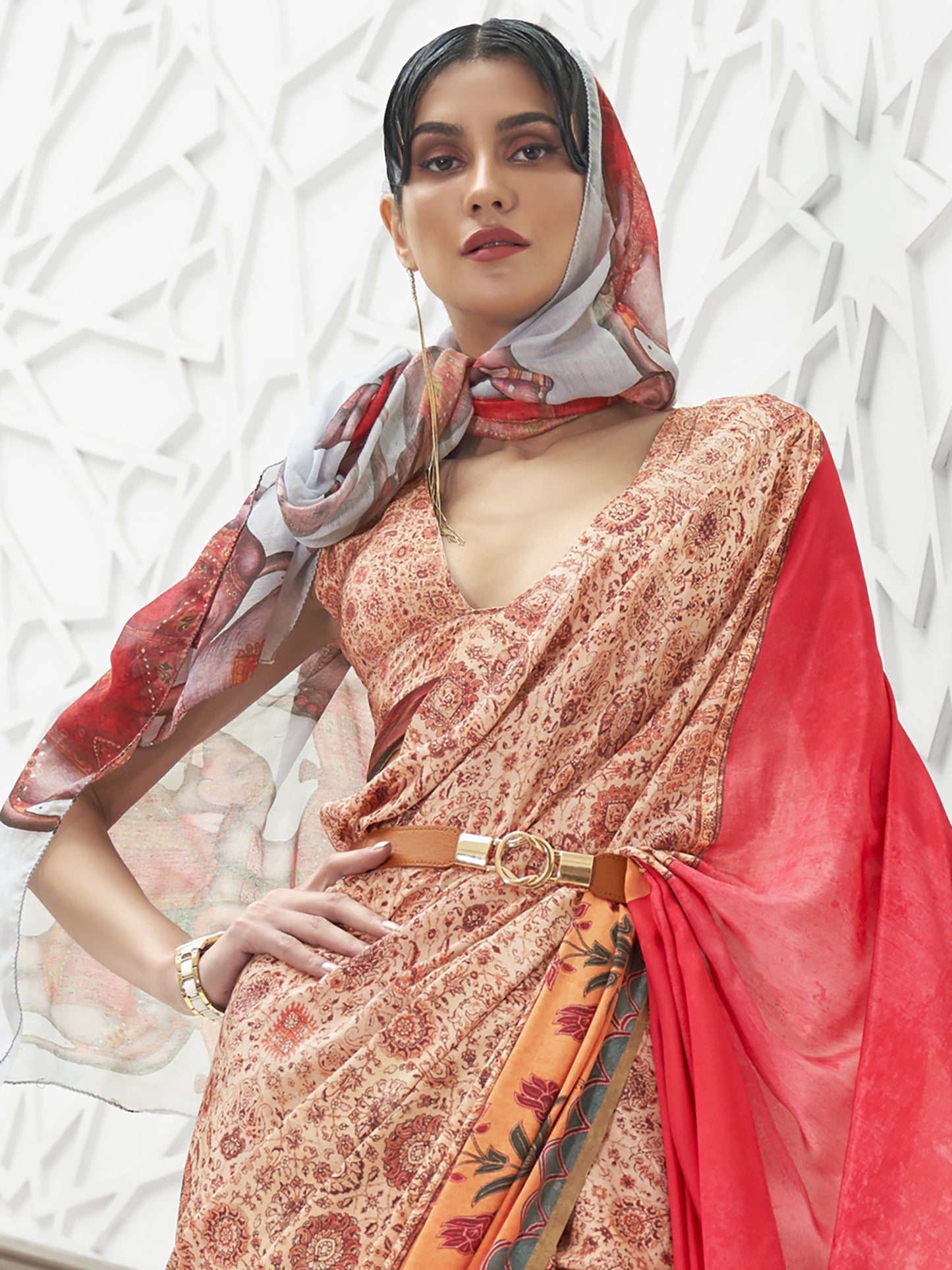 BEIGE KALAMKARI  SAREE