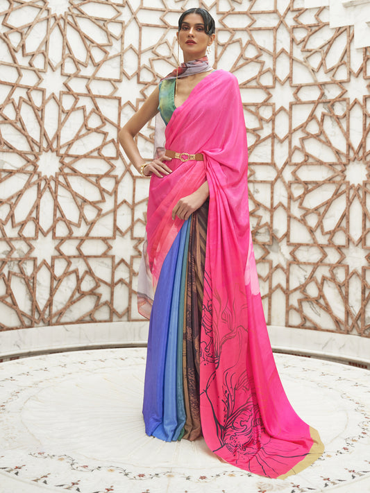 PINK KALAMKARI  SAREE