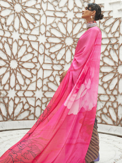 PINK KALAMKARI  SAREE