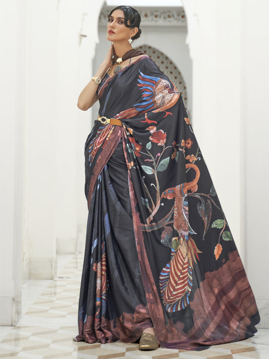 BLACK KALAMKARI  SAREE