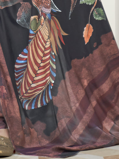 BLACK KALAMKARI  SAREE