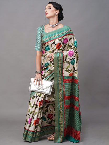 CREAM KALAMKARI CLASSIC SILK