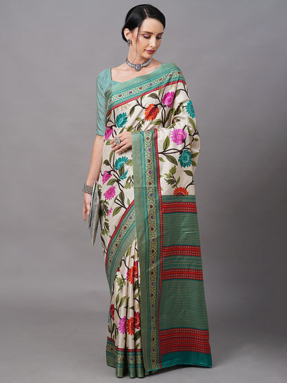 CREAM KALAMKARI CLASSIC SILK