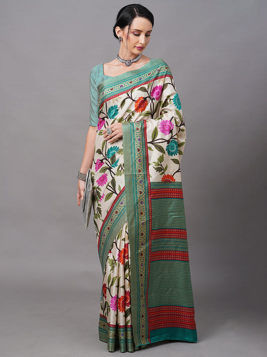 CREAM KALAMKARI CLASSIC SILK