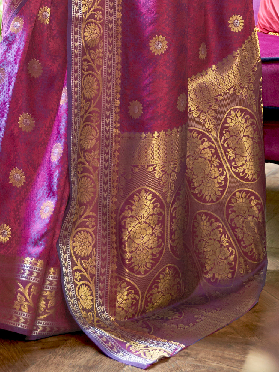 MAGENTA KALLAVI SILK